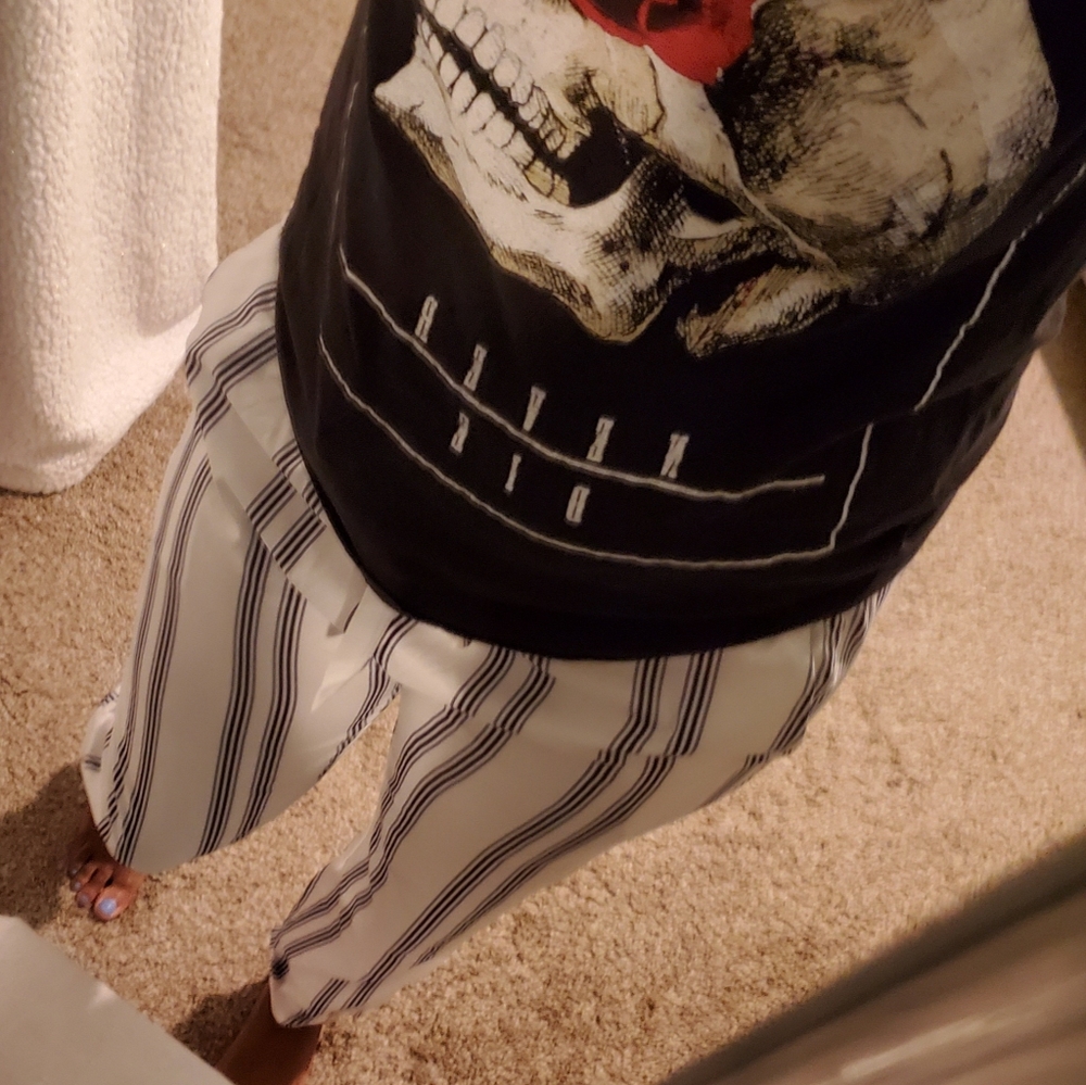 White Stripped Pants